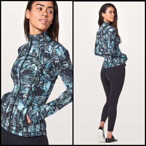 Free ship! Lululemon Define Jacket *Nulux - Black and Blue Print - Size 8